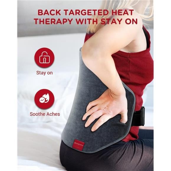 Upgraded Heating Pad for Back Pain Relief, Electric Heated Back Wrap with Strap - Picture 5 of 6